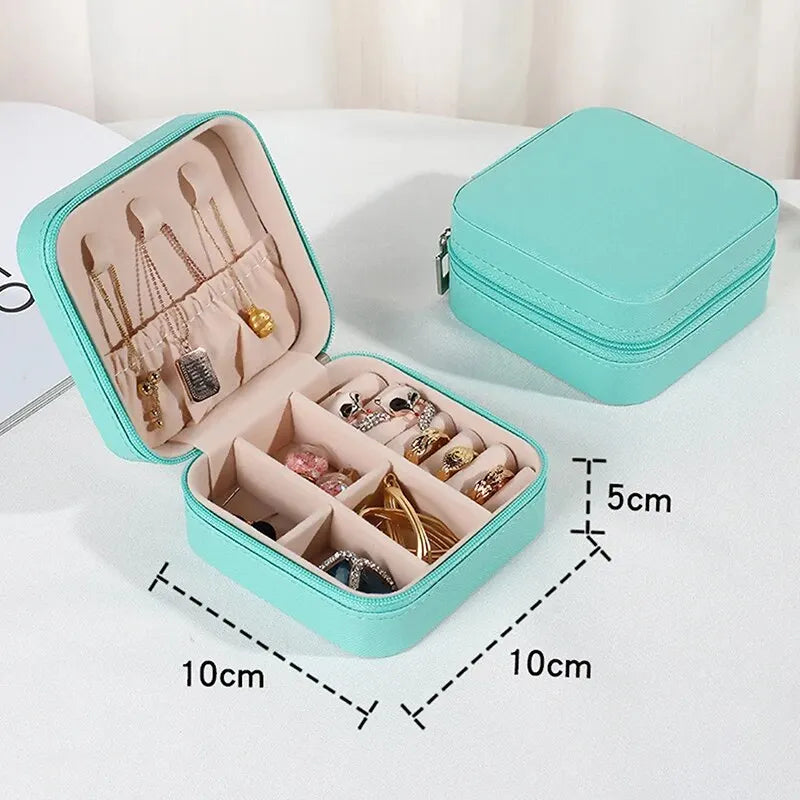 Portable Travel Display Jewelry Case Boxes Storage Earring Ring Display Organizer Box