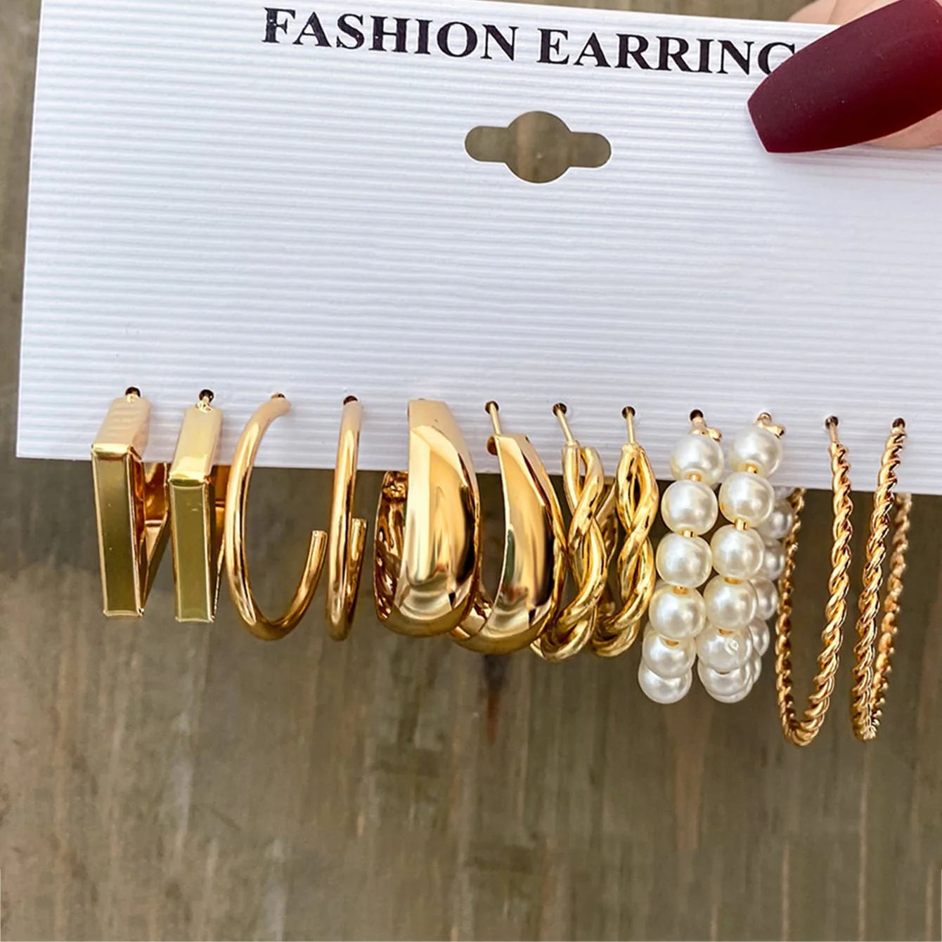 36 Pcs Fashion Colorful Earrings Set For Women Green Resin Pearl Gold Color Metal Circle Dangle Earrings 2024 New Jewelry Gifts