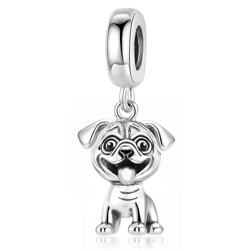 925 Sterling Silver Charm Beads fit Original Pan Charms Bracelet Dog  Love Avocado Flower Silver Jewelry Making DIY Gift