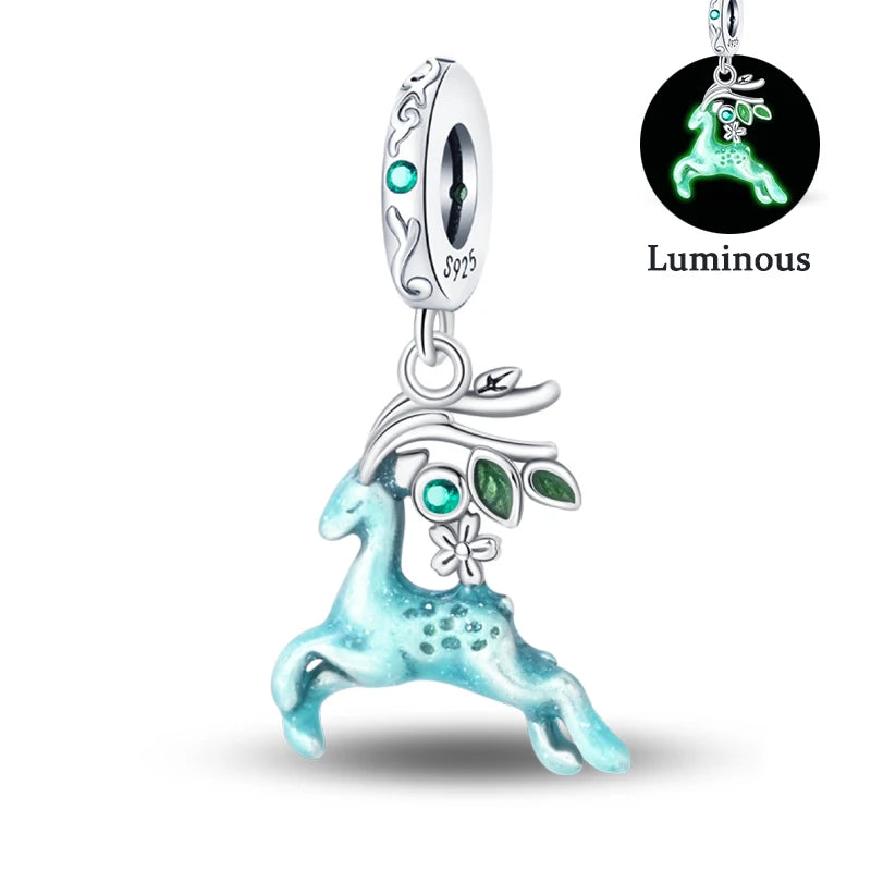 S925 Sterling Silver Owl Squirrel Bear Hedgehog Cute Animal Series Creative Charms Beads Fit Pan Original Bracelets DIY Jewelry