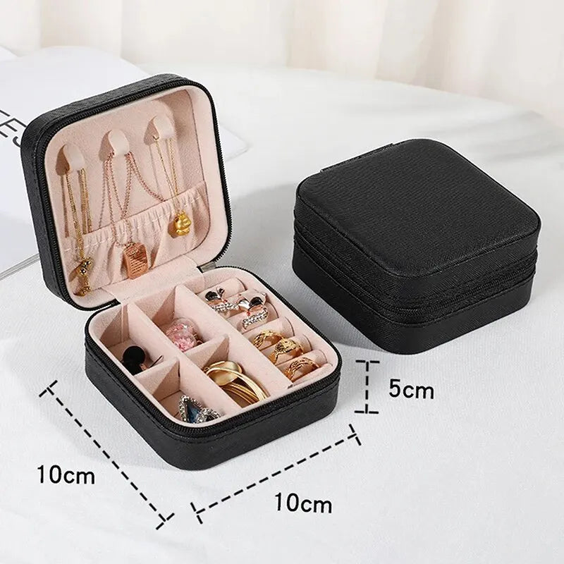 Portable Travel Display Jewelry Case Boxes Storage Earring Ring Display Organizer Box